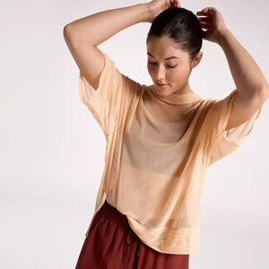 NWT Calia Mesh Oversized Short Sleeve T-Shirt | Peach Sherbet XL